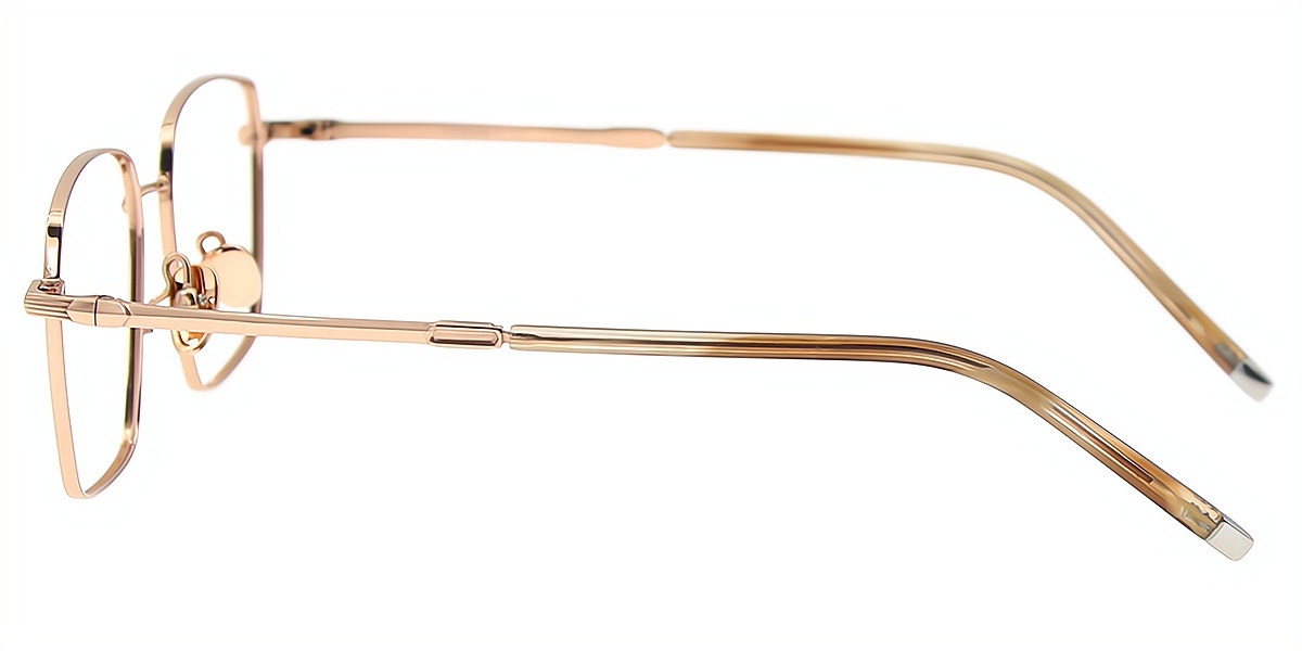 Golden Geometric Elaborate Metal Eyeglasses