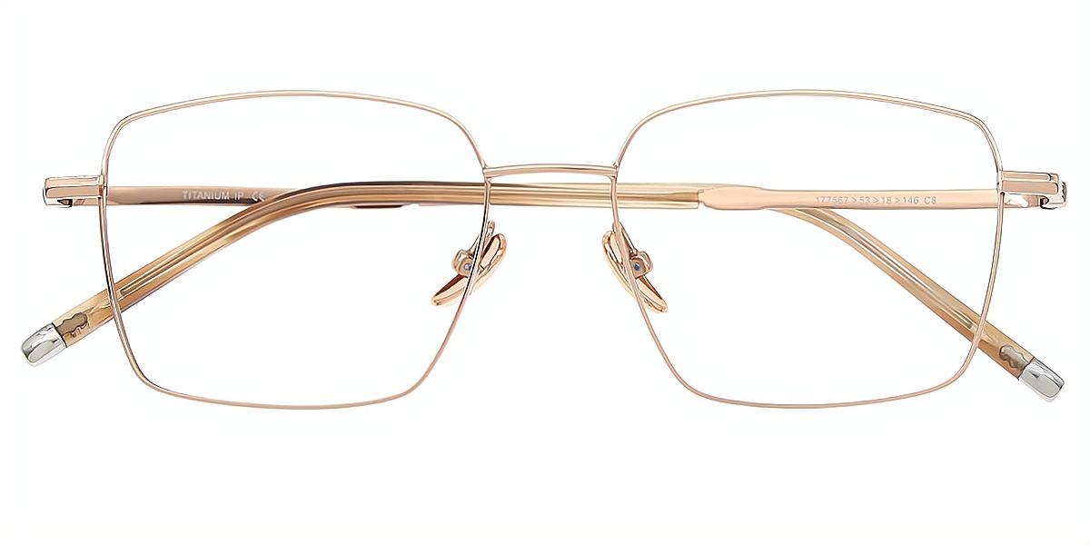 Golden Geometric Elaborate Metal Eyeglasses