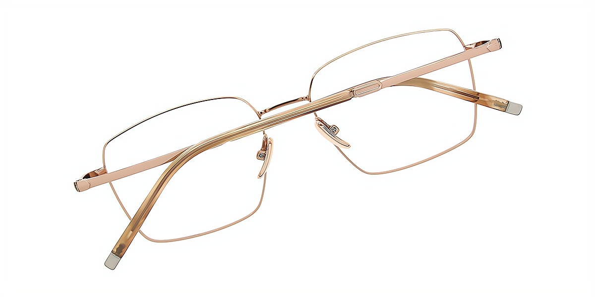Golden Geometric Elaborate Metal Eyeglasses