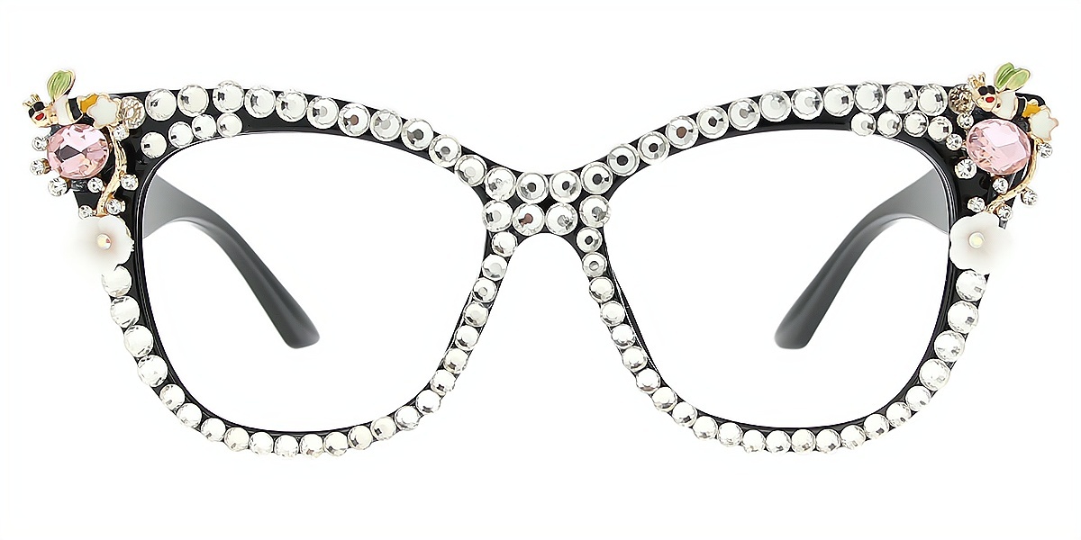 Black Cat Eye Modish Plastic Eyeglasses