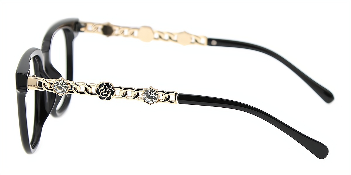 Black Horn Elaborate Plastic Eyeglasses