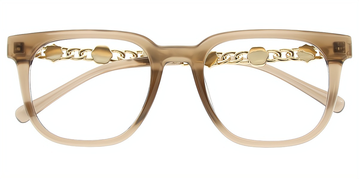 Brown Horn Elaborate Plastic Eyeglasses