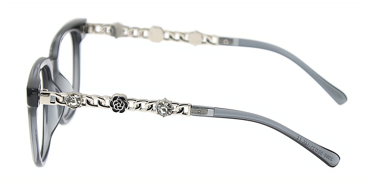 Gray Horn Elaborate Plastic Eyeglasses