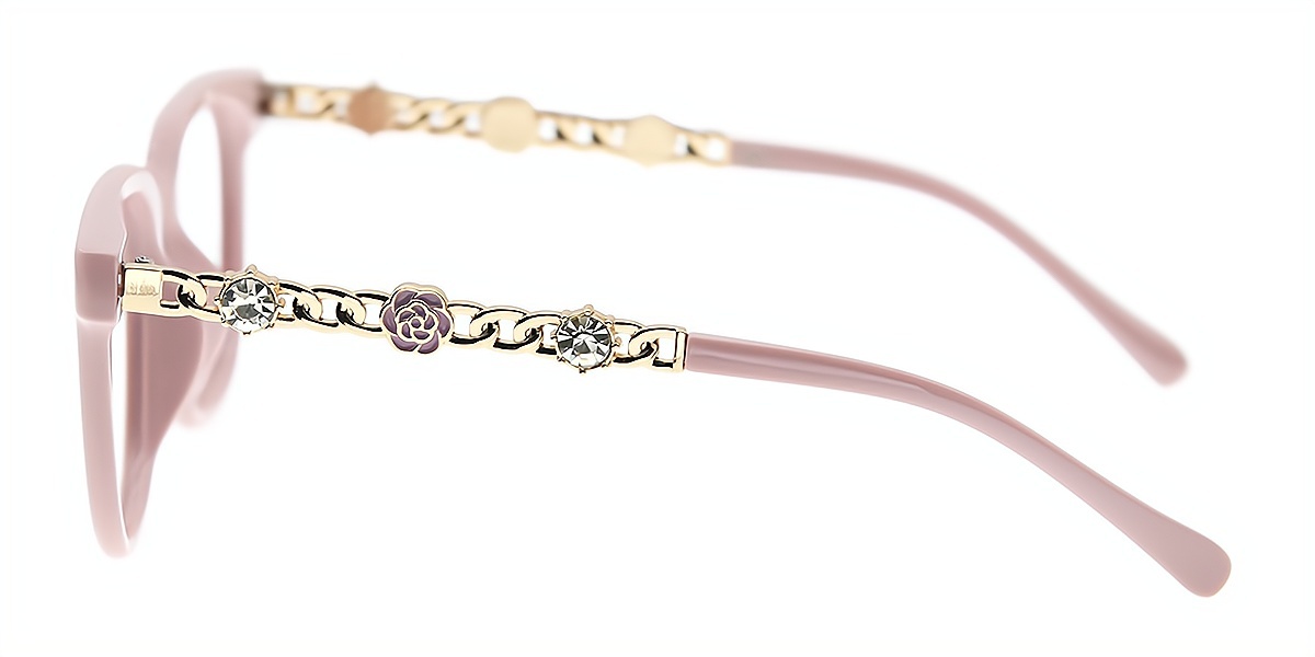 Pink Horn Elaborate Plastic Eyeglasses