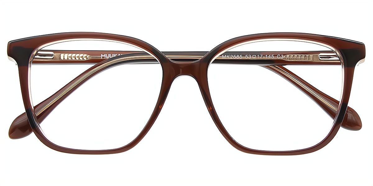 Brown Horn Ornate Acetate Eyeglasses