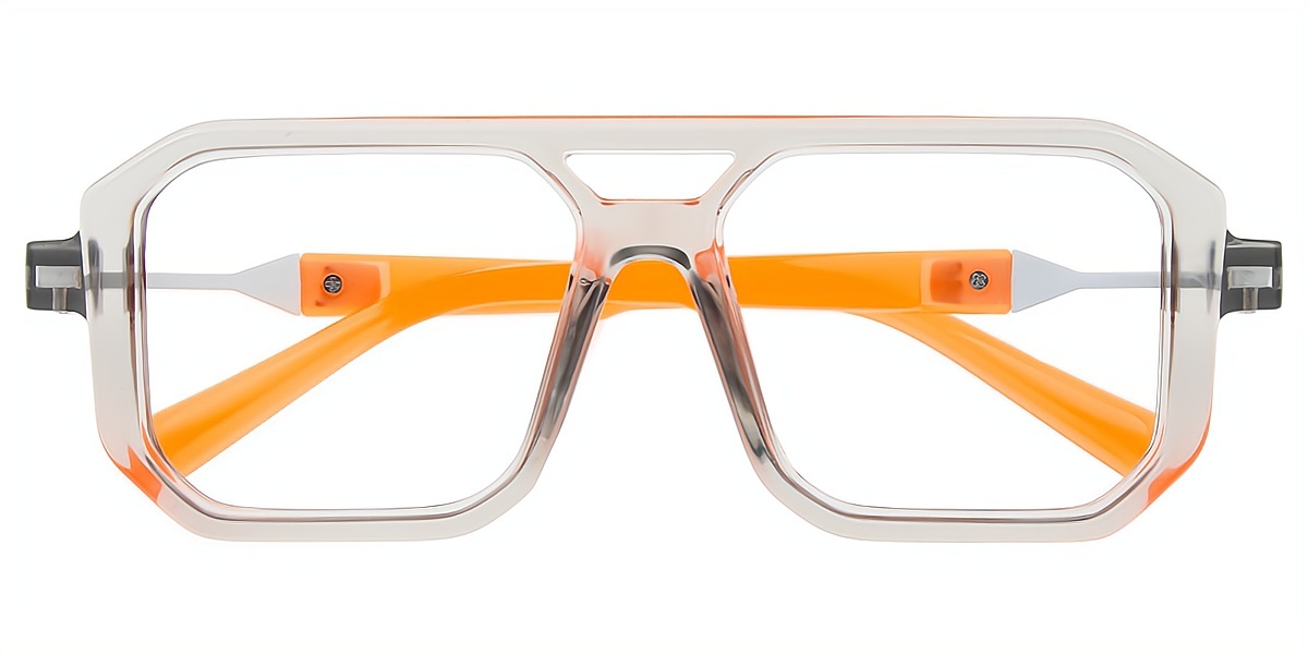 Gray Aviator Retro Plastic Eyeglasses