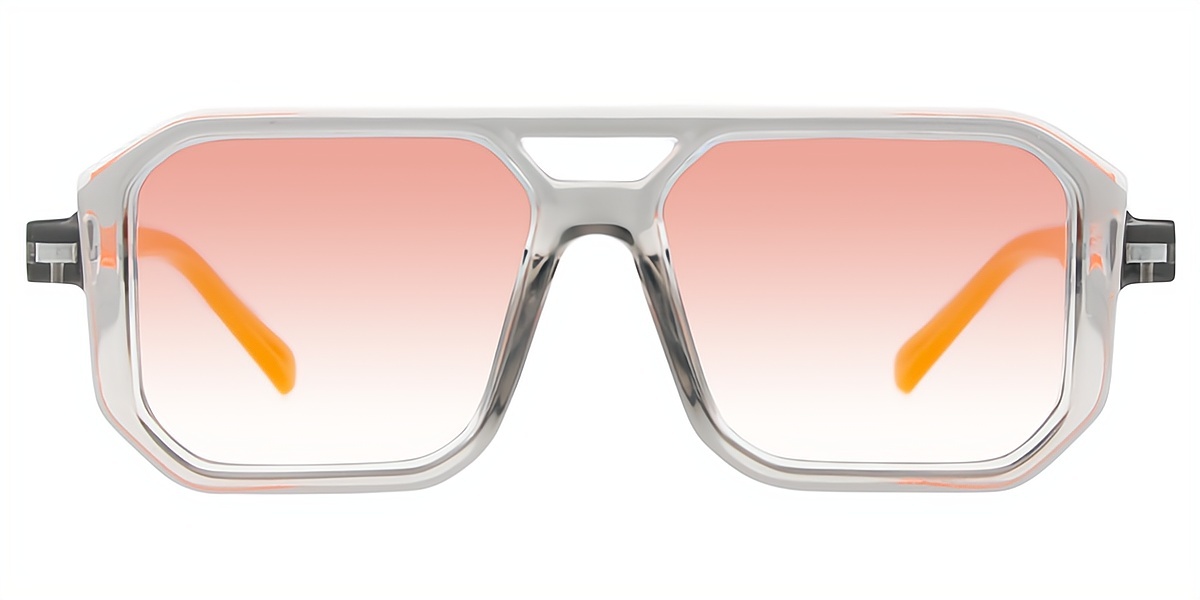 Gray Aviator Retro Plastic Eyeglasses