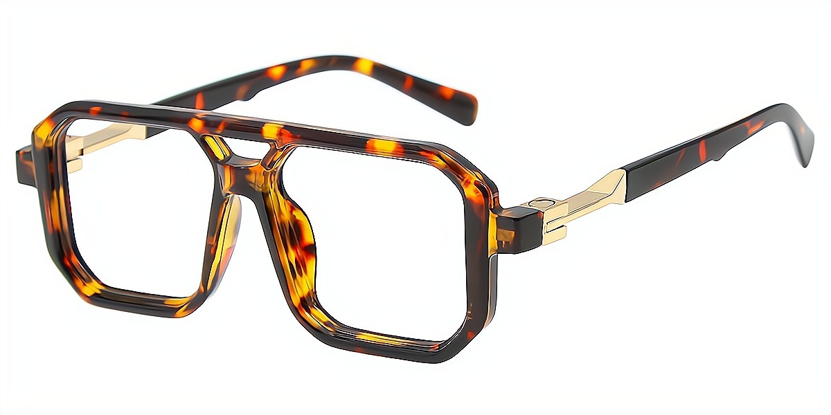 Tortoise Aviator Retro Plastic Eyeglasses