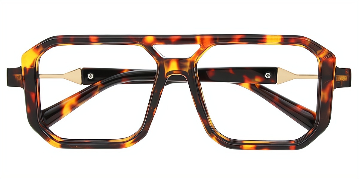 Tortoise Aviator Retro Plastic Eyeglasses