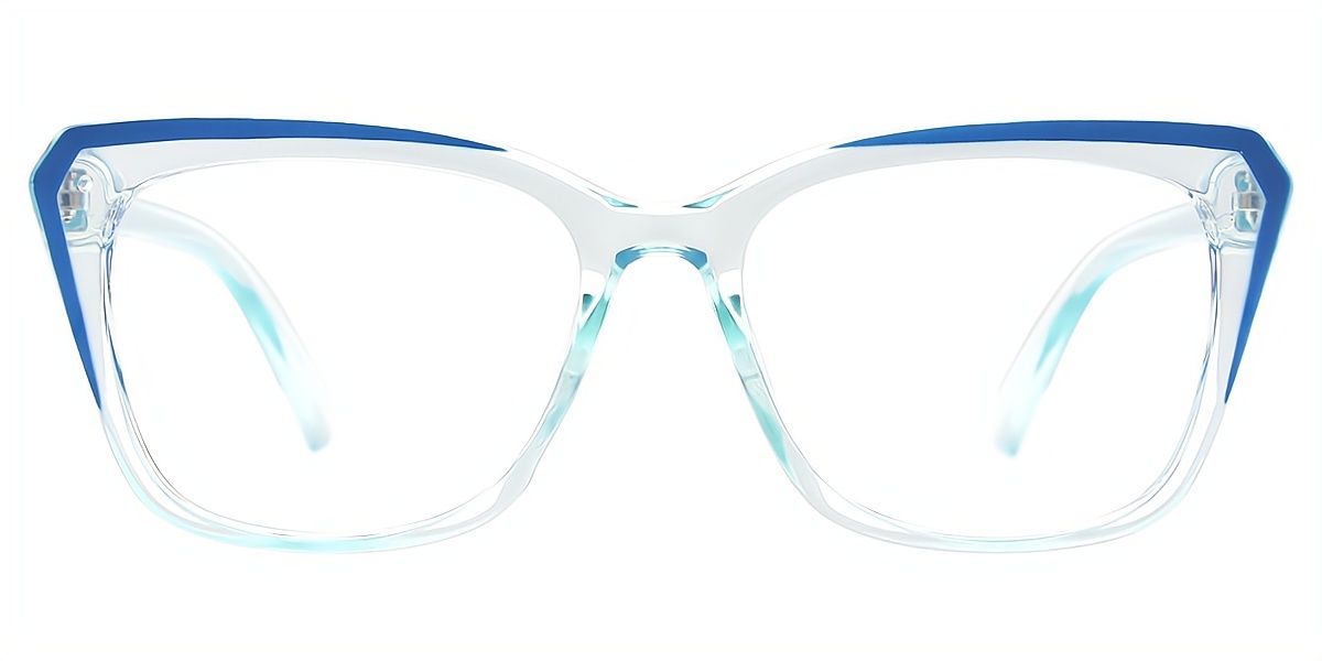 Blue Cat Eye Geek-Chic Plastic Eyeglasses