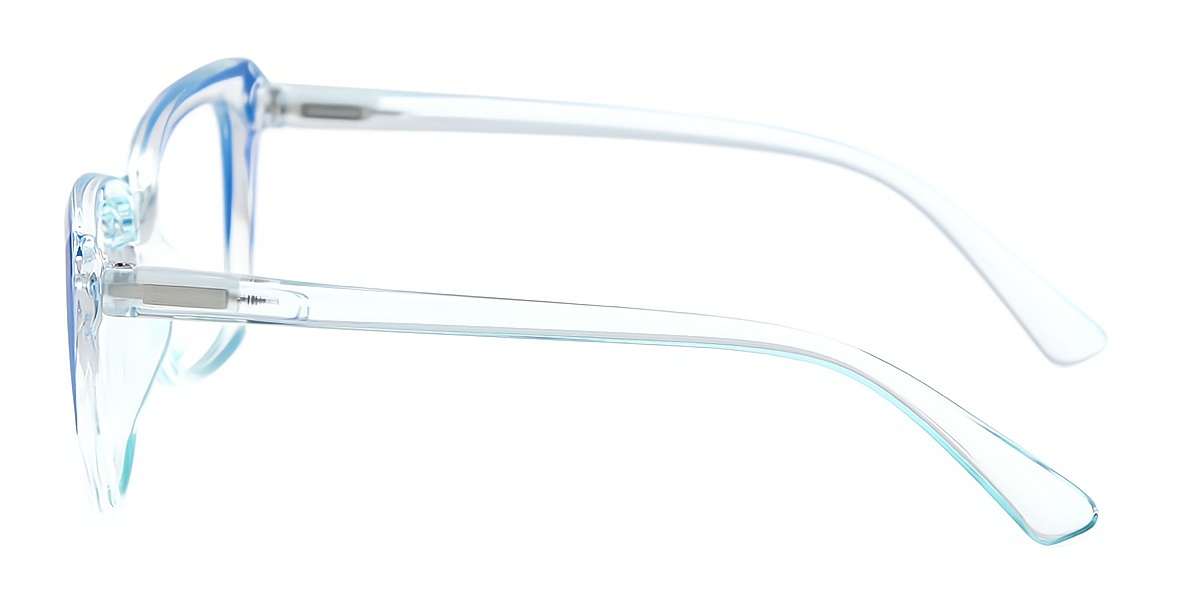 Blue Cat Eye Geek-Chic Plastic Eyeglasses