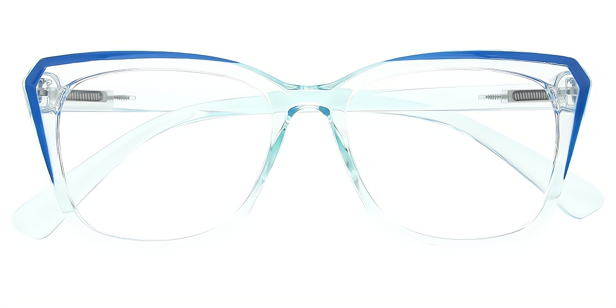 Blue Cat Eye Geek-Chic Plastic Eyeglasses