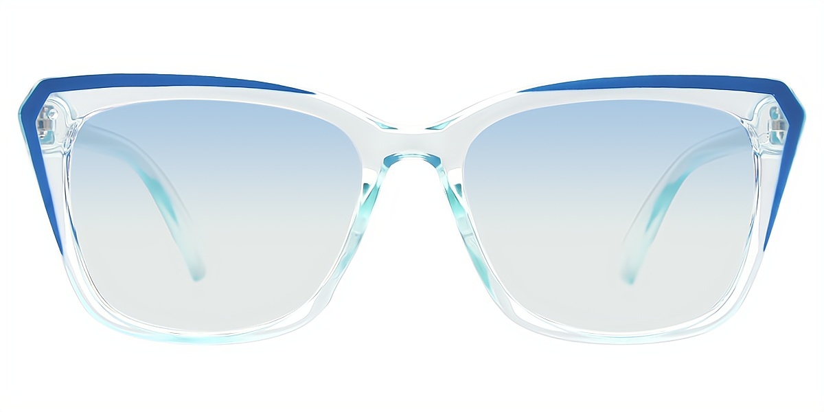 Blue Cat Eye Geek-Chic Plastic Eyeglasses