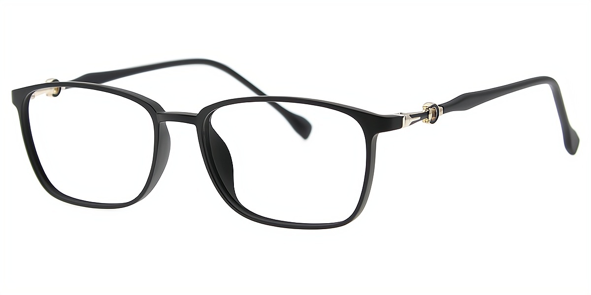 Black Rectangle Simple TR90 Eyeglasses