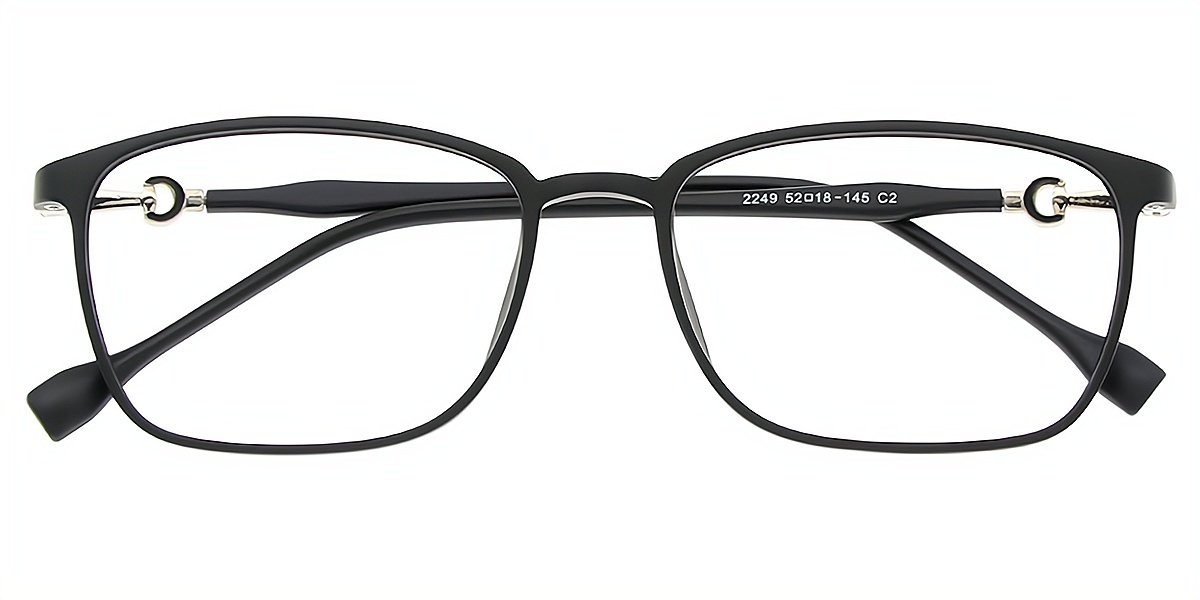 Black Rectangle Simple TR90 Eyeglasses