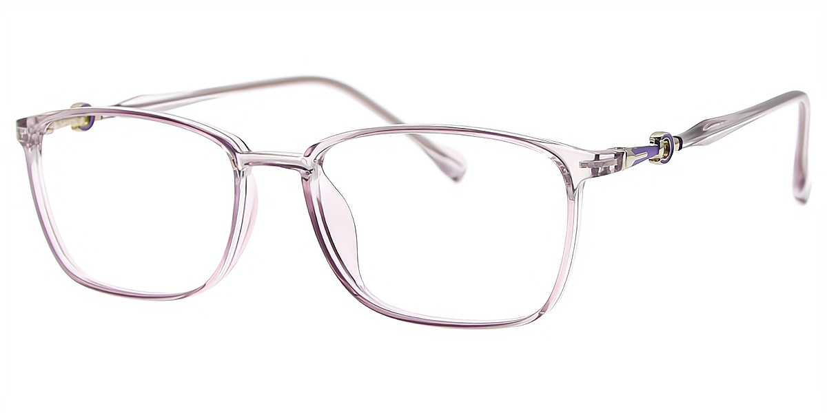 Purple Rectangle Simple TR90 Eyeglasses