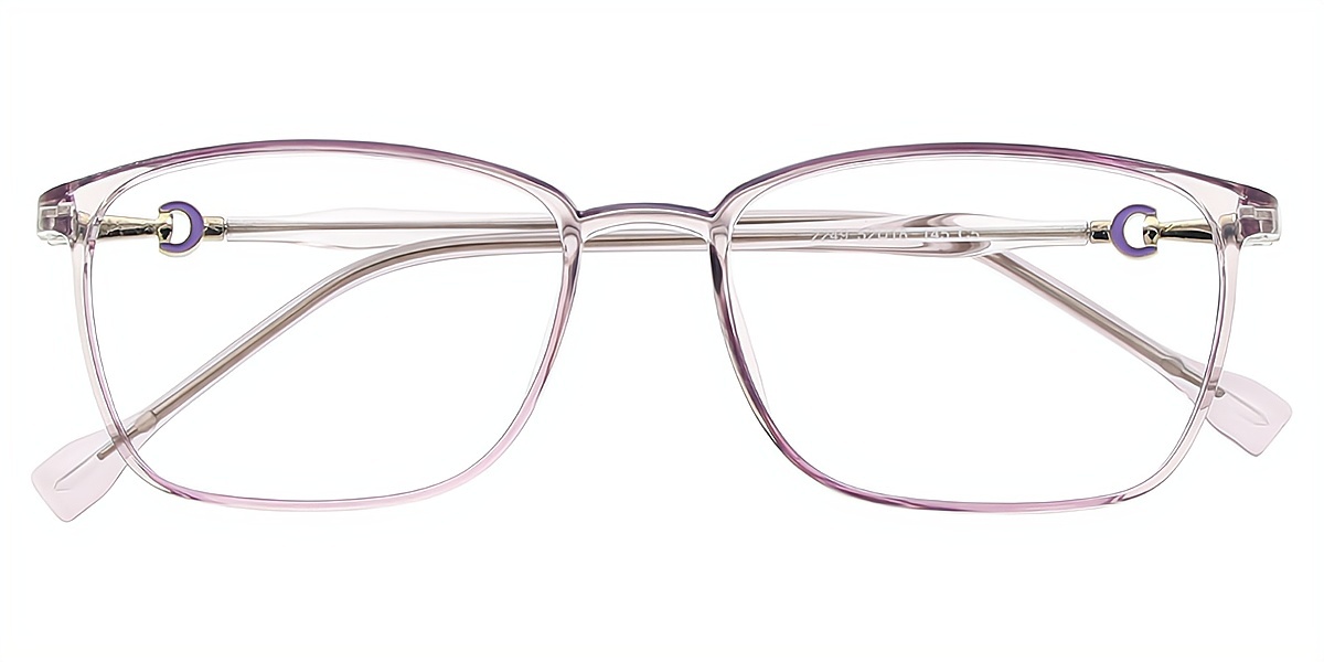 Purple Rectangle Simple TR90 Eyeglasses