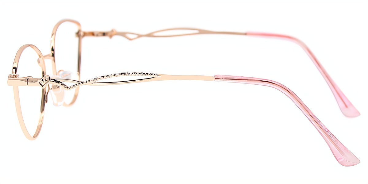 Golden Cat Eye Simple Metal Eyeglasses