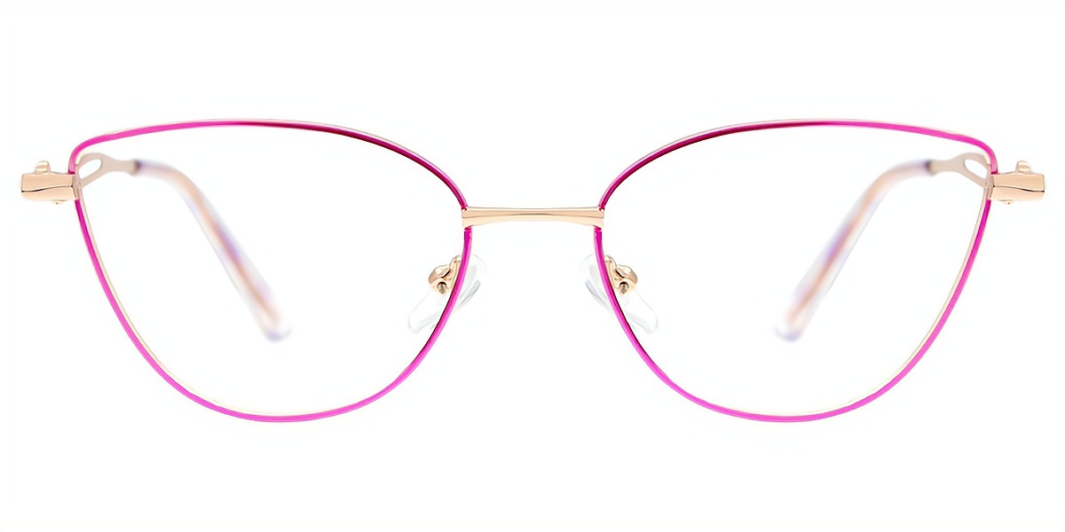 Purple Cat Eye Simple Metal Eyeglasses