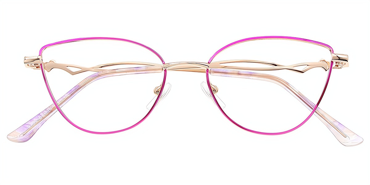 Purple Cat Eye Simple Metal Eyeglasses