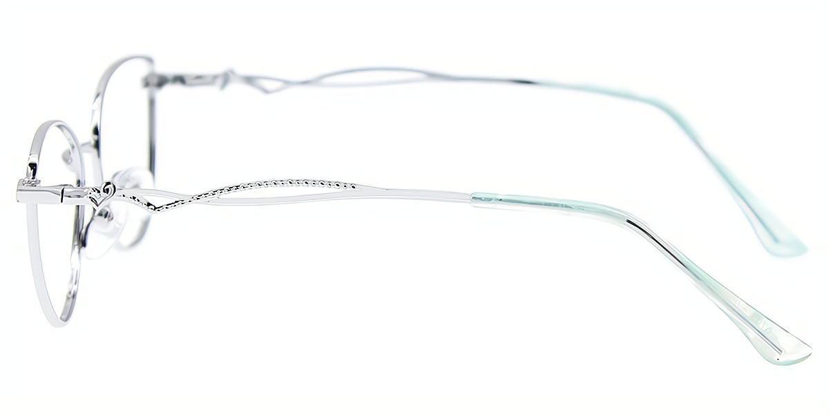Silver Cat Eye Simple Metal Eyeglasses