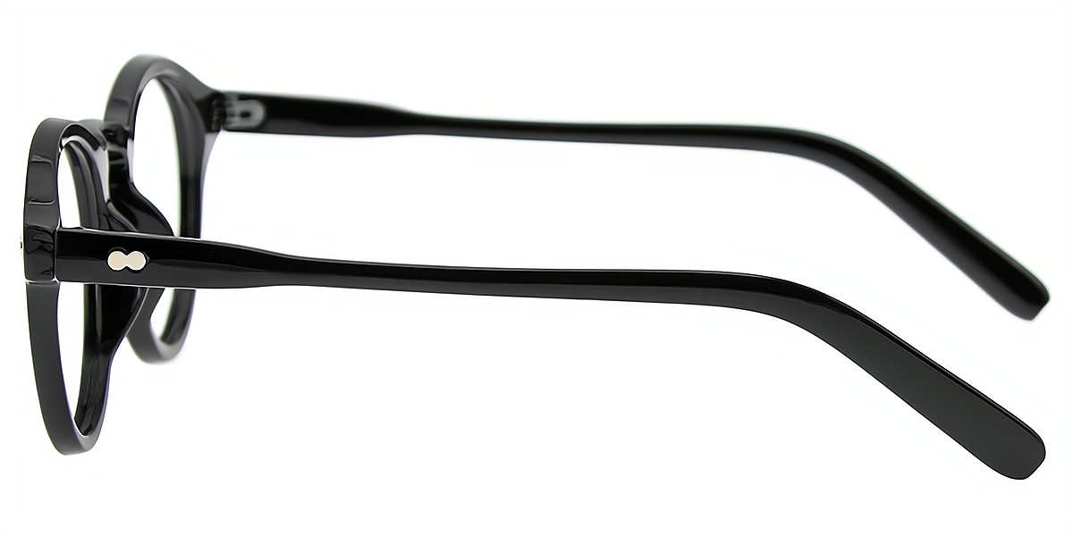 Black Round Simple Plastic Eyeglasses