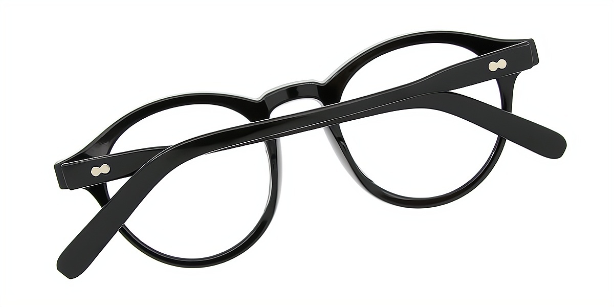 Black Round Simple Plastic Eyeglasses