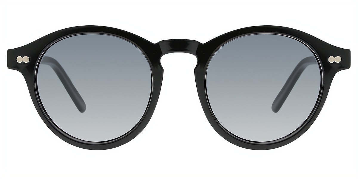 Black Round Simple Plastic Eyeglasses