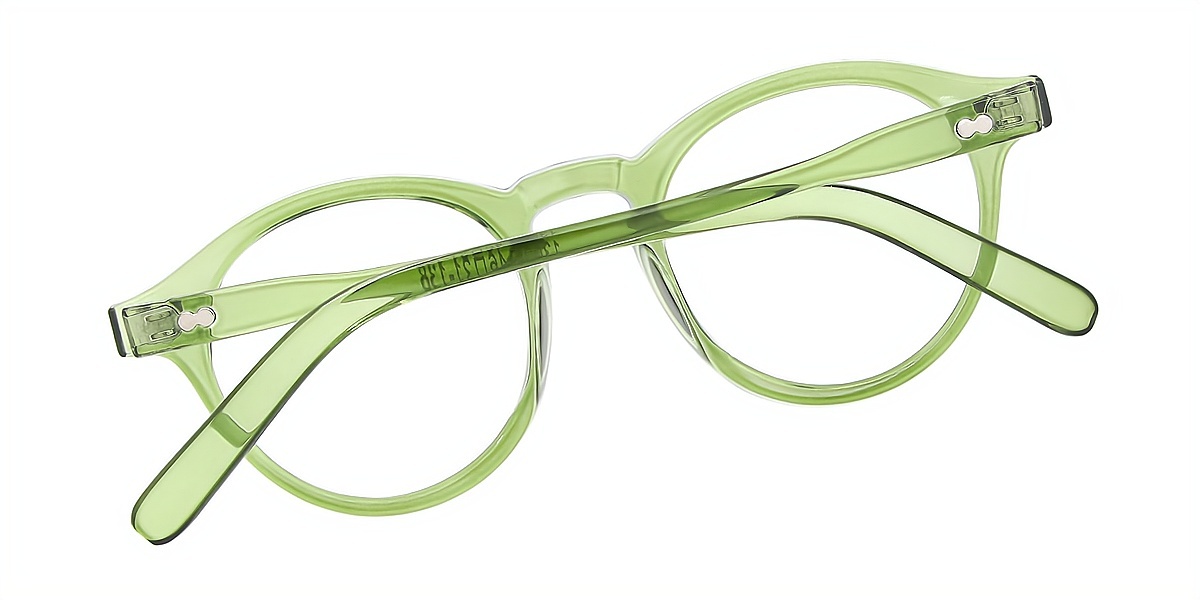 Green Round Simple Plastic Eyeglasses