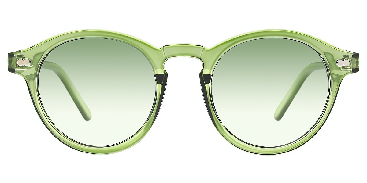 Green Round Simple Plastic Eyeglasses