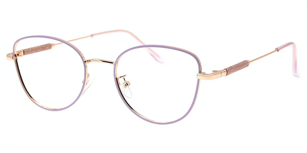 Purple Butterfly Elegant Metal Eyeglasses
