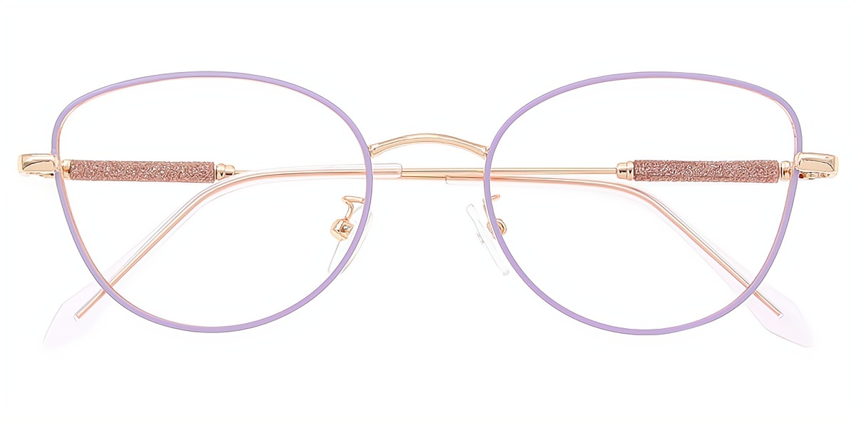 Purple Butterfly Elegant Metal Eyeglasses