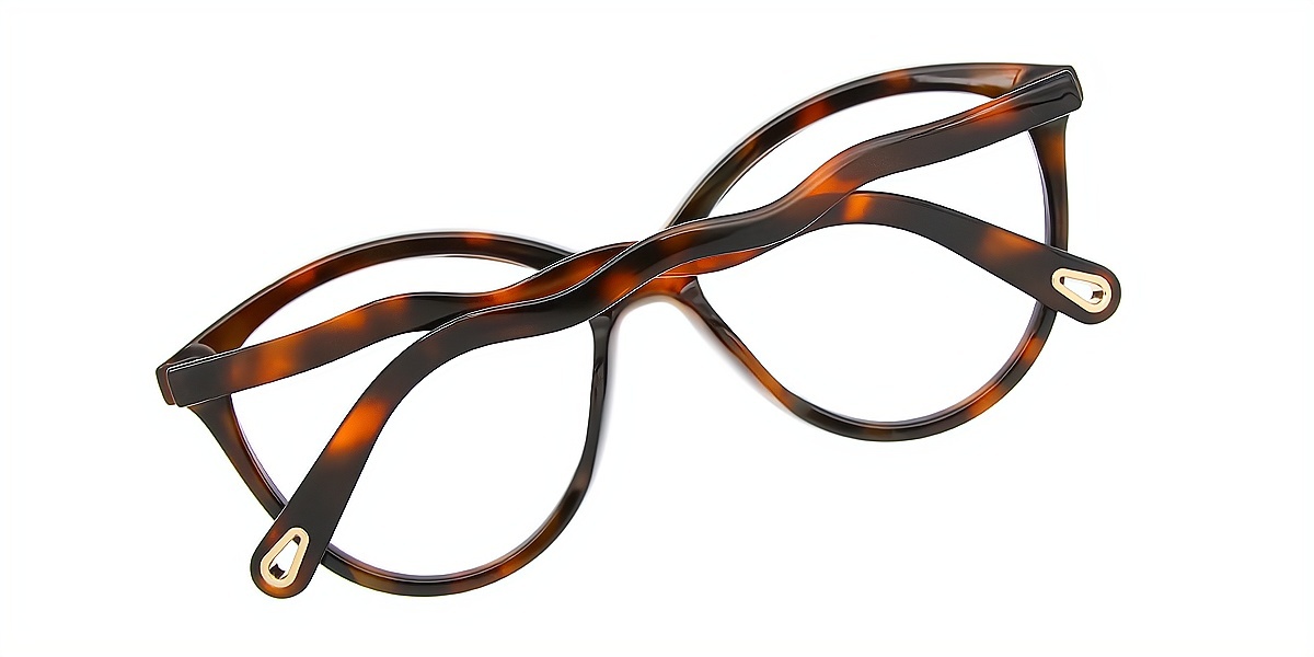 Tortoise Cat Eye Oversized TR90 Eyeglasses