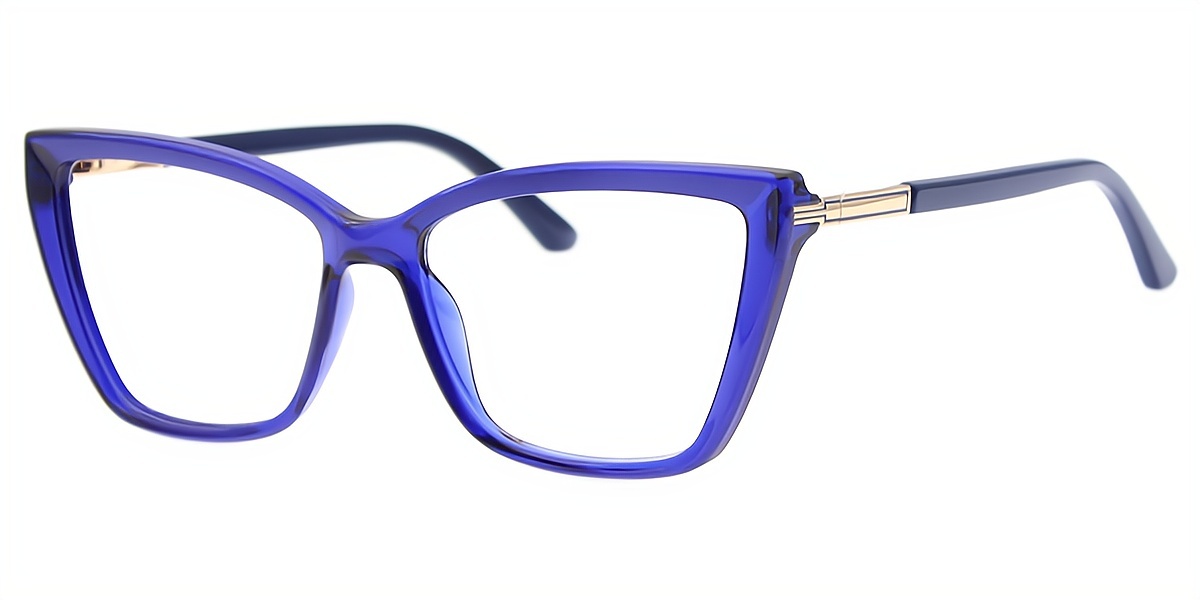 Blue Cat Eye Hipster TR90 Eyeglasses