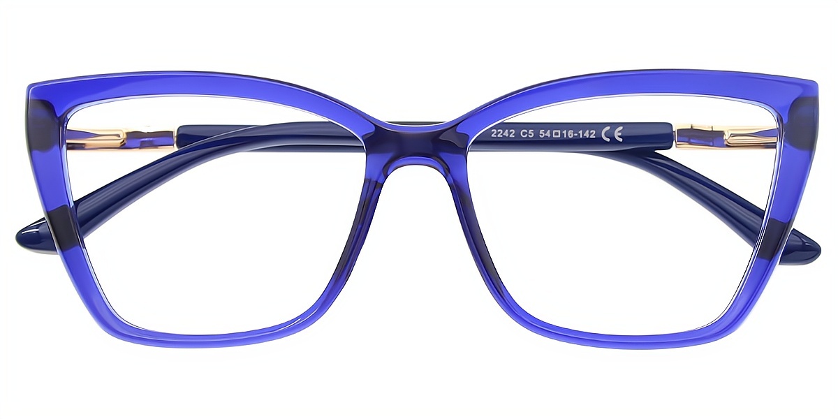 Blue Cat Eye Hipster TR90 Eyeglasses