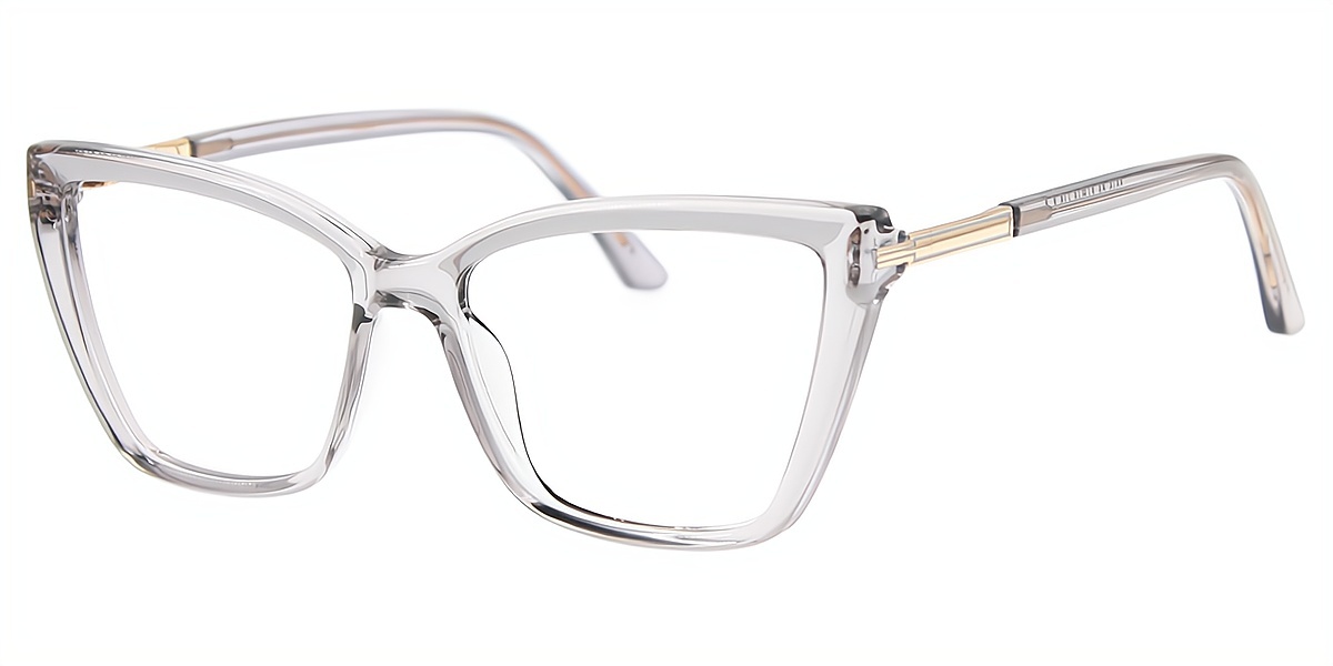 Gray Cat Eye Hipster TR90 Eyeglasses