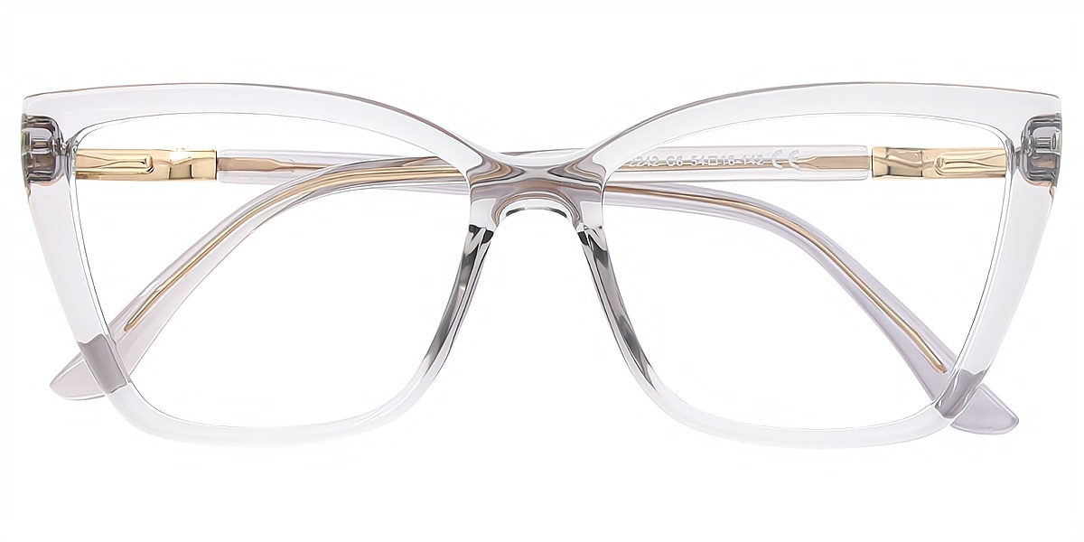 Gray Cat Eye Hipster TR90 Eyeglasses