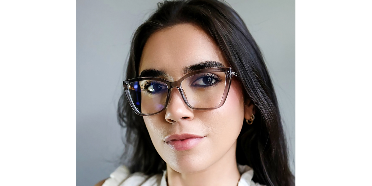 Gray Cat Eye Hipster TR90 Eyeglasses
