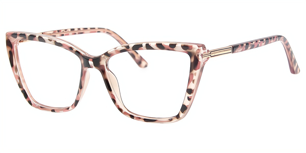 Pink Tortoise Cat Eye Hipster TR90 Eyeglasses