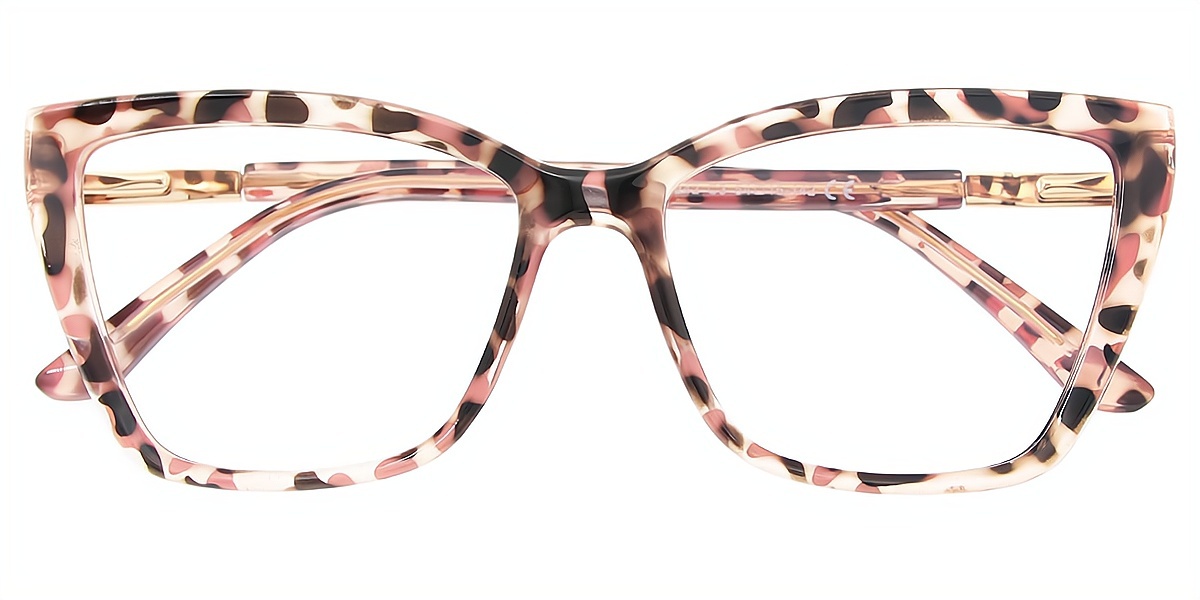 Pink Tortoise Cat Eye Hipster TR90 Eyeglasses