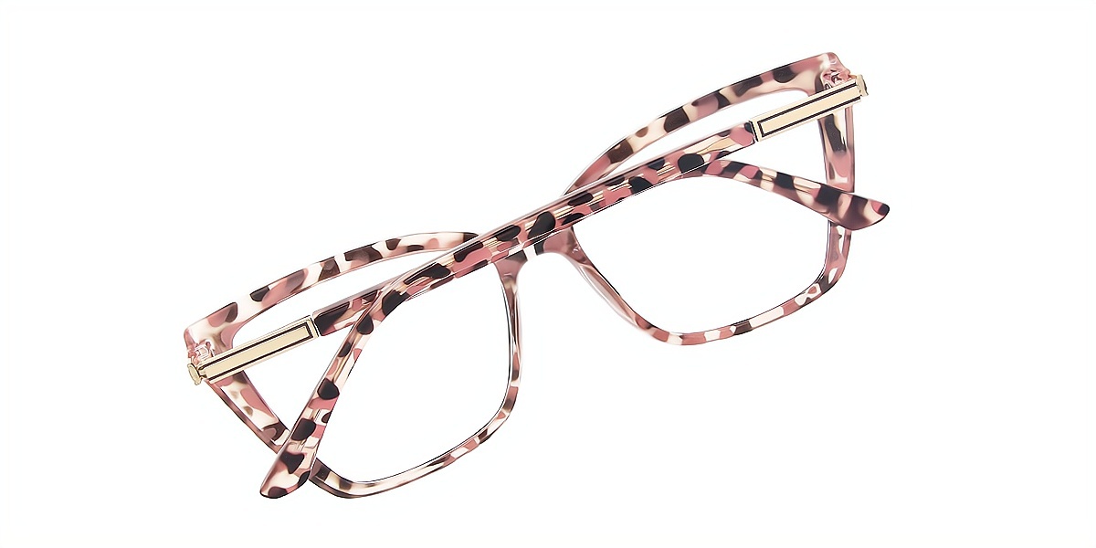 Pink Tortoise Cat Eye Hipster TR90 Eyeglasses