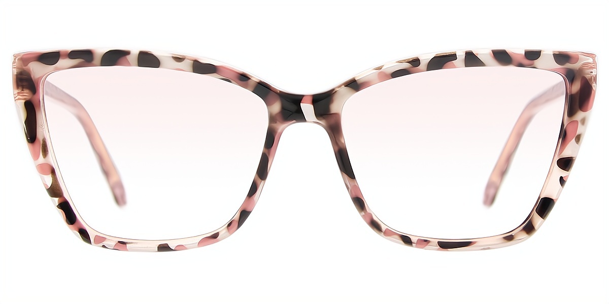 Pink Tortoise Cat Eye Hipster TR90 Eyeglasses