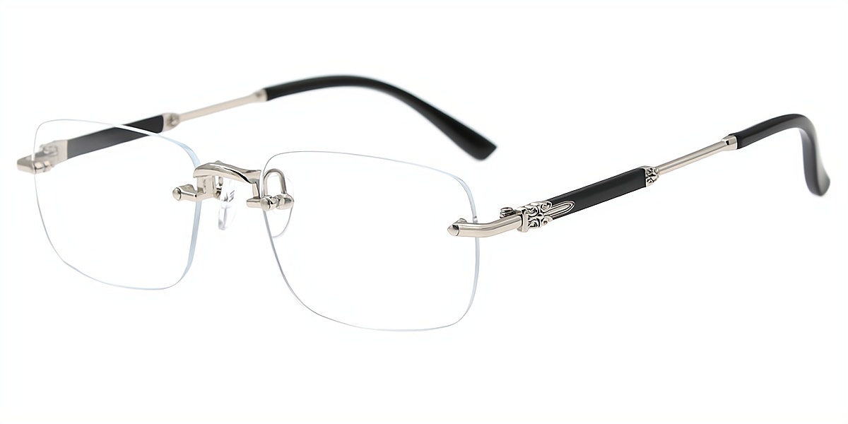Silver Oval Refined Metal Eyeglasses