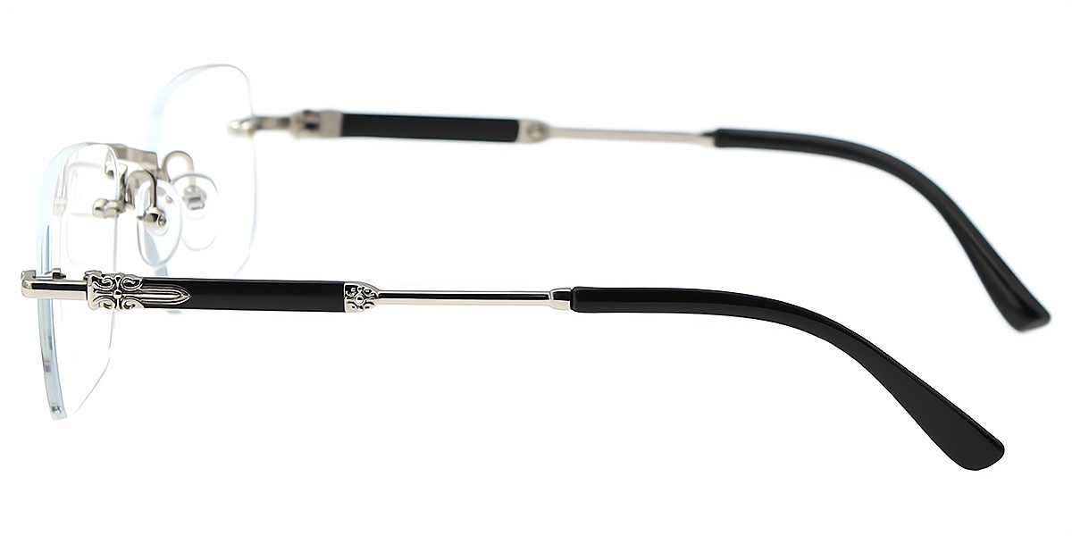 Silver Oval Refined Metal Eyeglasses