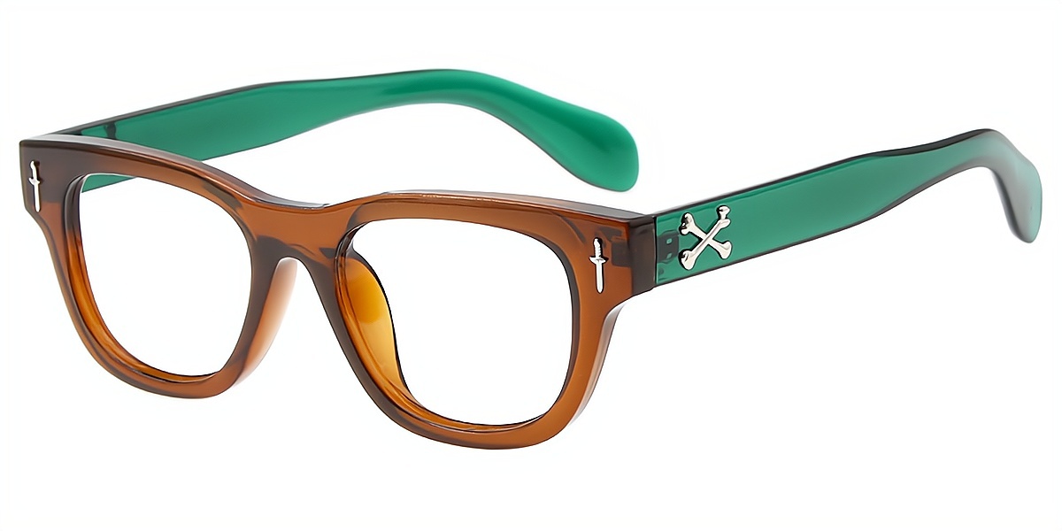 Brown Horn Retro Horn Plastic Eyeglasses