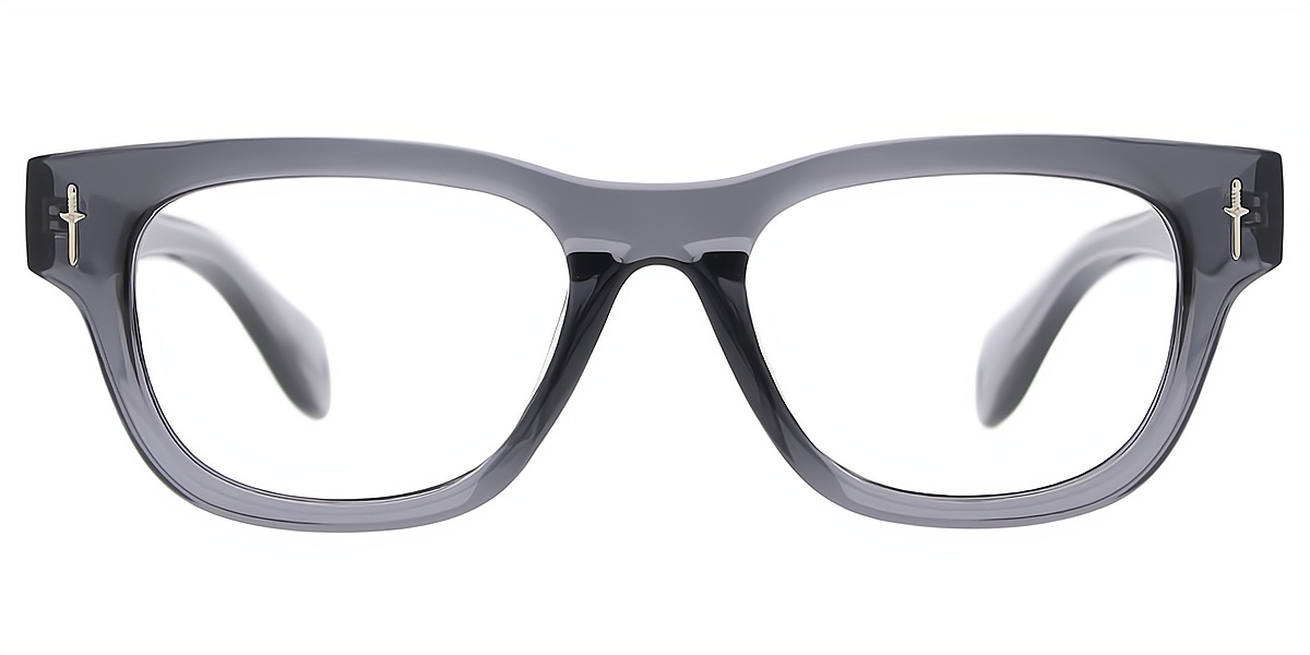 Gray Horn Retro Horn Plastic Eyeglasses