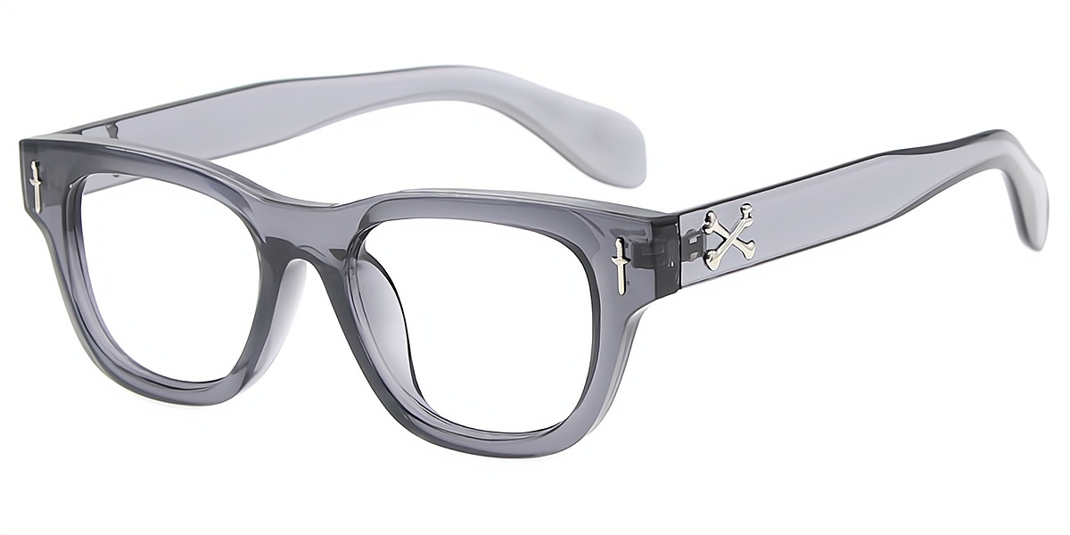 Gray Horn Retro Horn Plastic Eyeglasses