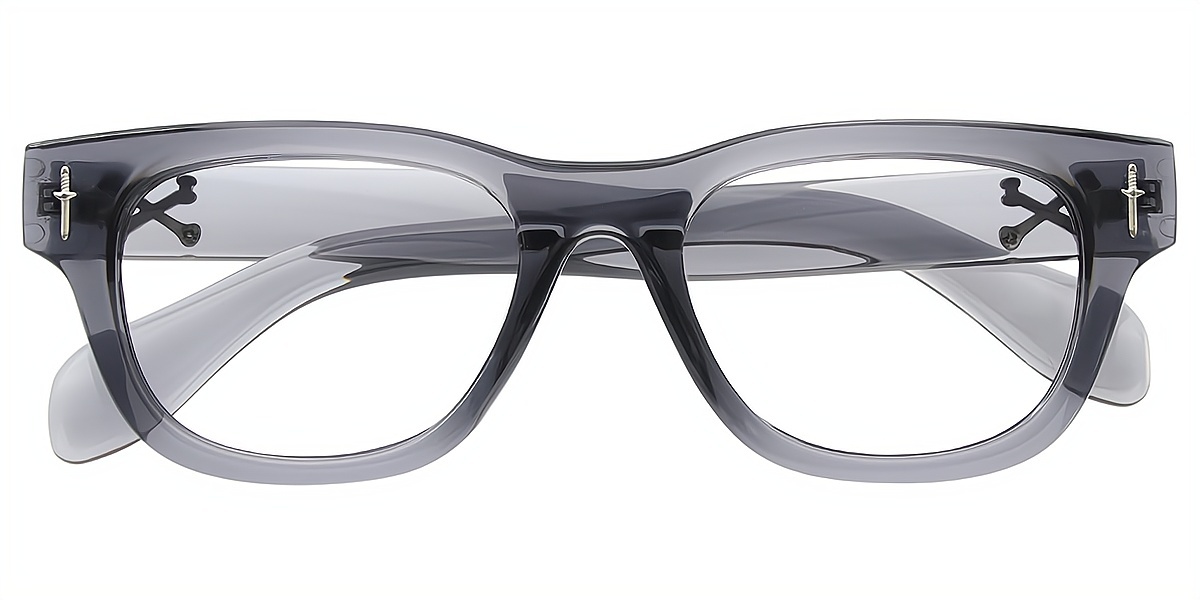 Gray Horn Retro Horn Plastic Eyeglasses