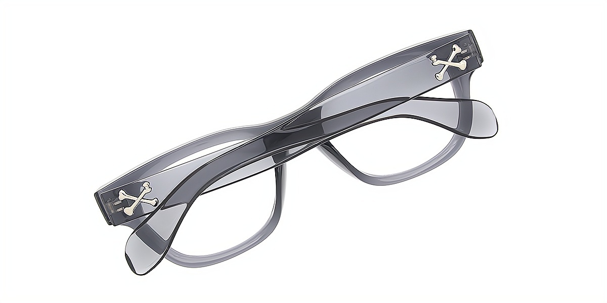 Gray Horn Retro Horn Plastic Eyeglasses