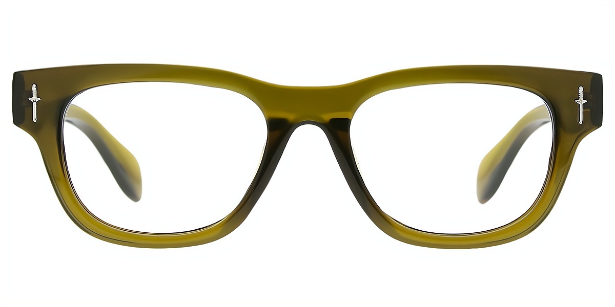 Green Horn Retro Horn Plastic Eyeglasses